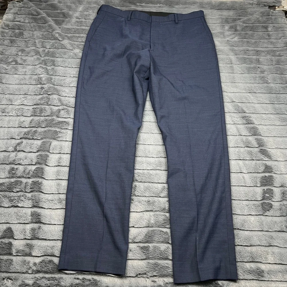 J.Crew Ludlow Slim Fit Suit Pants Navy Blue Wool Blend W35 L32 Mens Trousers